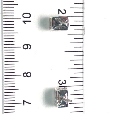 18K Baguette Diamond Cluster Earring White Gold