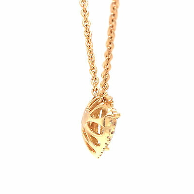 18K Diamond Pave Heart Pendant Diamond By The Yard Chain Yellow Gold