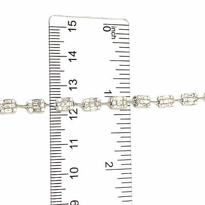 18K Multi Shape Diamond Cluster Station Necklace White Gold