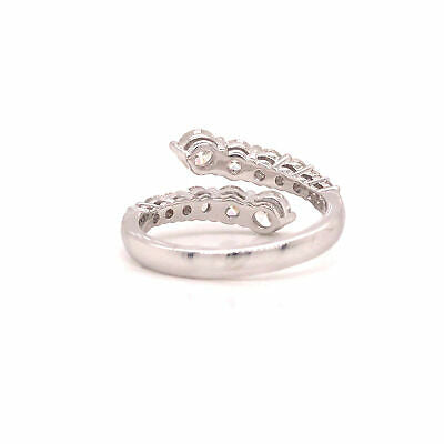 18K Diamond Graduated Double Row Band White Gold