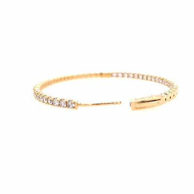 14K Oval Diamond In/Out Hoop Earrings Yellow Gold