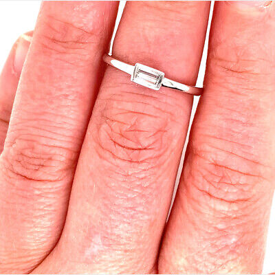 18K Baguette Diamond Bezel Band White Gold