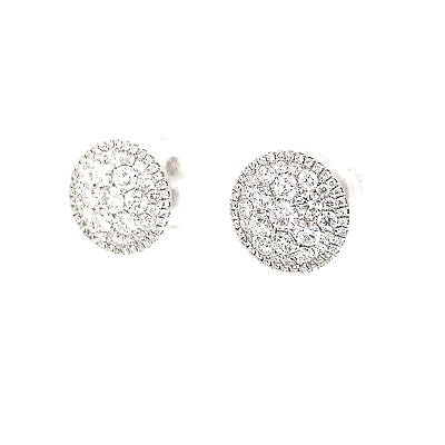 18K Diamond Cluster Stud Earrings White Gold