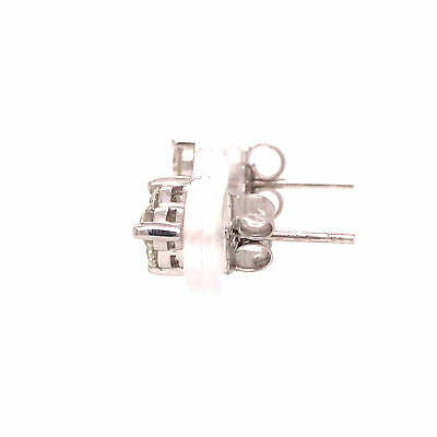 14K Diamond Three-Stone Cluster Earrings White Gold