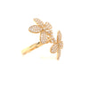 18K Diamond Butterfly Ring Yellow Gold 1.09ctw