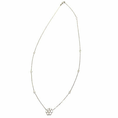 14K Diamond Flower Cluster Diamond by the Yard Necklace White Gold