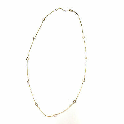 14K Diamond By The Yard Necklace Yellow Gold
