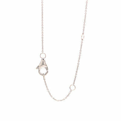 14K Diamond Pave Heart Necklace White Gold 0.38ctw