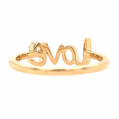 14K Diamond 'love' Ring Yellow Gold