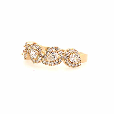 14K Five-Pear Shape Halo Band Yellow Gold