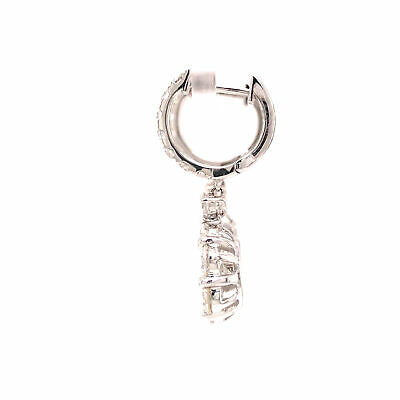 18K Diamond Cluster Hanging Earring White Gold