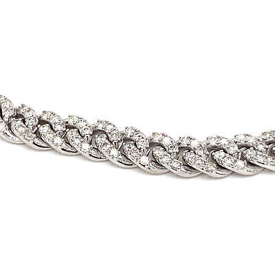 10k Diamond Pave Chain Link Necklace White Gold