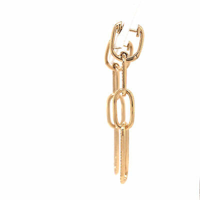 14K Diamond Link Drop Earring Yellow Gold