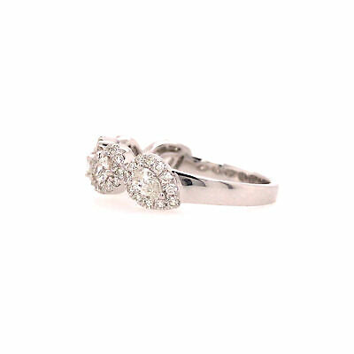 14K Pear Shape Halo Band in White Gold