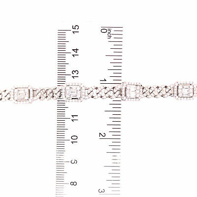 18K Diamond Cluster Station Bracelet White Gold