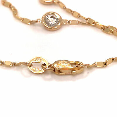 14K Diamond By The Yard Diamond Necklace Yellow Gold