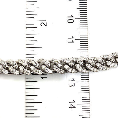 10k Diamond Pave Chain Link Necklace White Gold