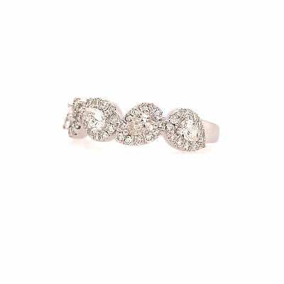 14K Pear Shape Halo Band in White Gold