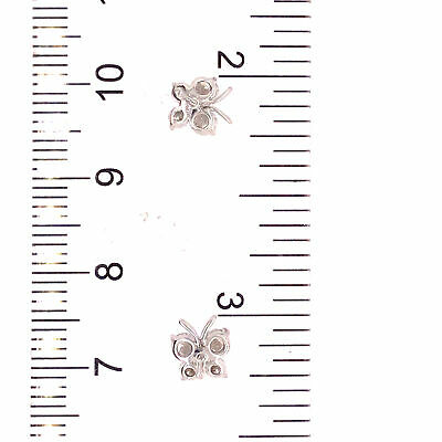 14K Diamond Butterfly Earrings White Gold