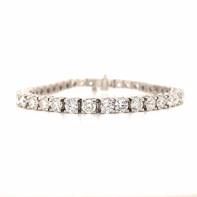 14K 10.53 Carat Diamond Line Bracelet White Gold