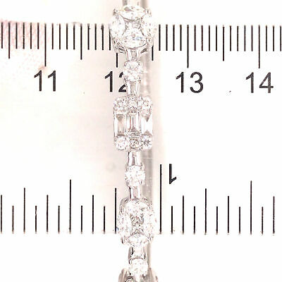 18K Diamond Cluster Bangle Bracelet White Gold