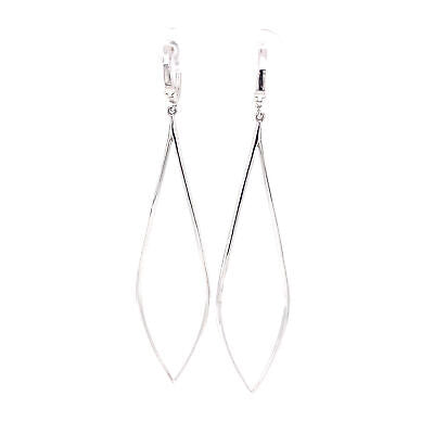 14K Diamond Long Hanging Earring White Gold