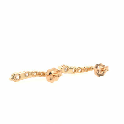 14K Diamond Graduate Stud Earrings Yellow Gold