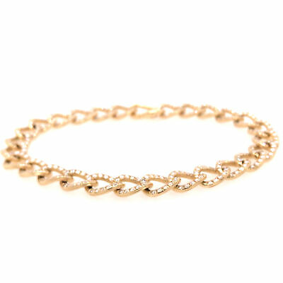 14K Diamond Link Bracelet Yellow Gold