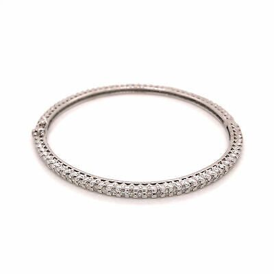 18K Diamond Bangle White Gold
