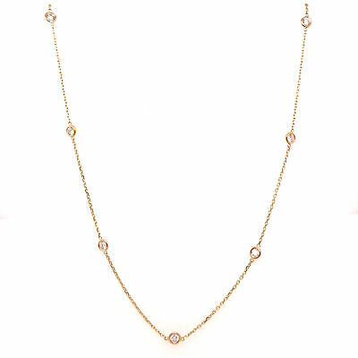 14K Diamond By The Yard Necklace Yellow Gold
