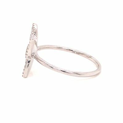14K Diamond Pave Butterfly Ring White Gold