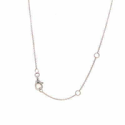 14K Pave Circle Disc Pendant Necklace White Gold 0.58ctw
