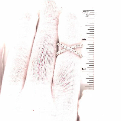 18K Diamond 'X' Crossover Ring White Gold
