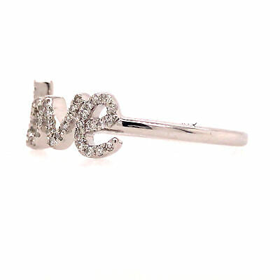 14K Diamond 'love' Ring White Gold
