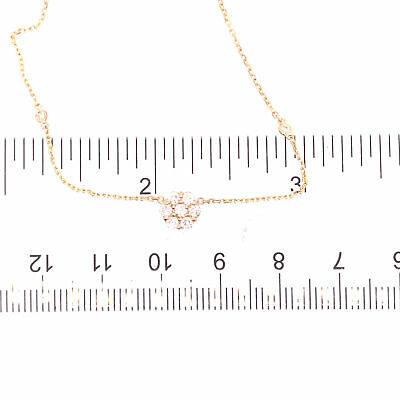 14K Diamond Flower Cluster Diamond By The Yard Necklace Yellow Gold