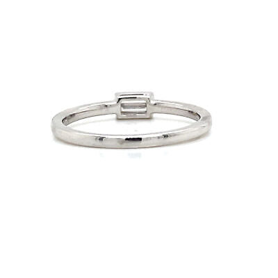 18K Baguette Diamond Bezel Band White Gold