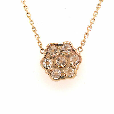14K Diamond Flower Cluster Diamond By The Yard Necklace Yellow Gold