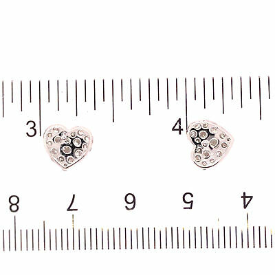 14K Diamond Heart Shape Cluster Earrings White Gold