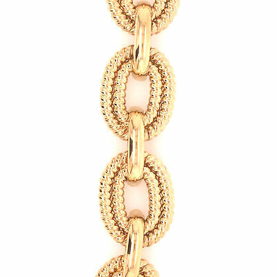18K Yellow Gold Italian Oval Braided Link Bracelet