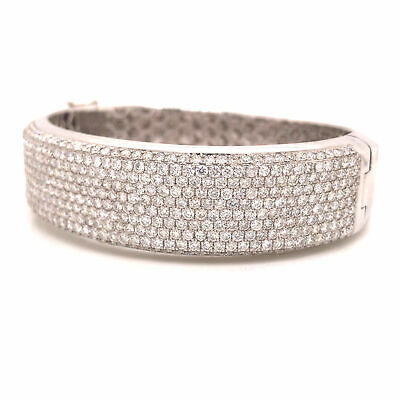18K Diamond Pave Bangle White Gold