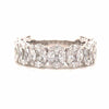 18K Marquise and Princess Diamond Oval Cluster Eternity Band White Gold