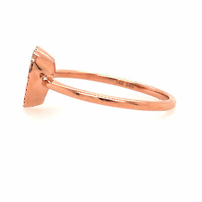 14K Diamond Heart Shape Custer Ring Rose Gold