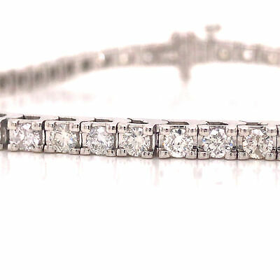 14K Diamond 3.42 Carat Tennis Bracelet White Gold