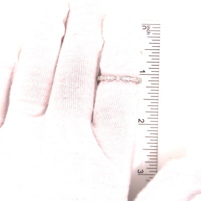 14K Marquise and Round Shape Band White Gold