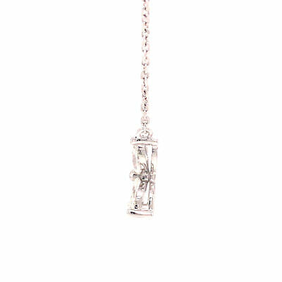 18K Marquise Diamond Flower Pendant Necklace White Gold