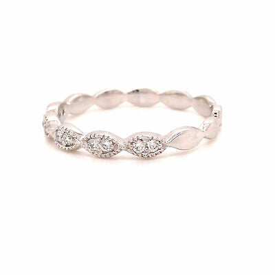 14K Diamond Marquise Shape Cluster Band White Gold