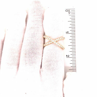 18K Diamond 'X' Crossover Ring Yellow Gold