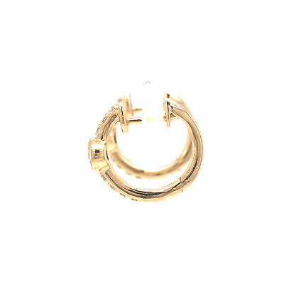 14K Diamond Huggie Earrings Yellow Gold