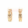 18K Round and Baguette Diamond Hoop Earrings Yellow Gold