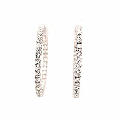 Wilson's Jewelers - 1.10ctw. 14K white gold flexible diamond fashion hoop  earrings